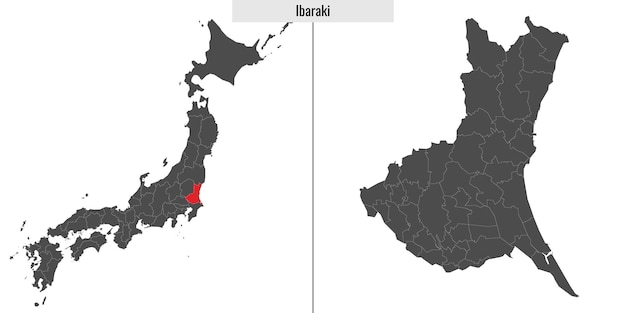 Map of Ibaraki prefecture of Japan