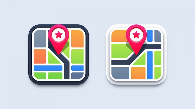 Vector map icons illustration