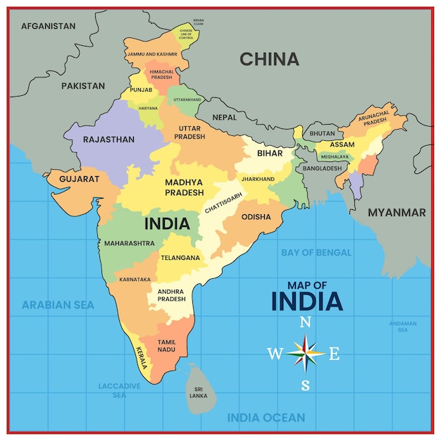 Vector map of india country