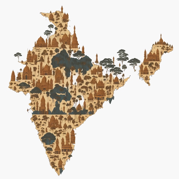Vector map of india vector