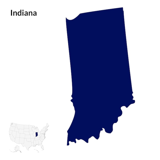 Vector map of indiana indiana map usa map