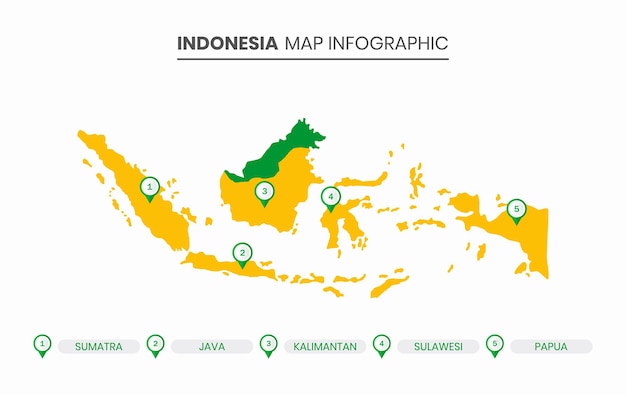 A map of indonesia with the country names