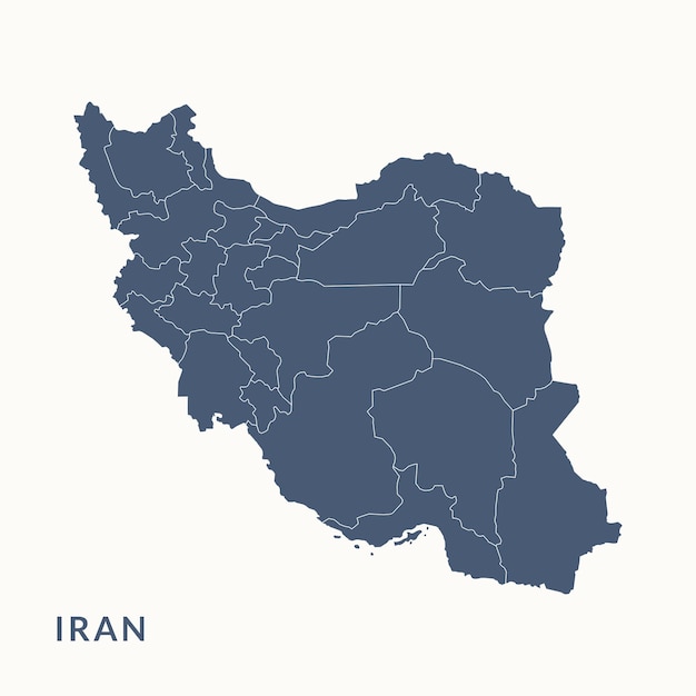 Mappa dell'iran. illustrazione vettoriale della mappa dell'iran.