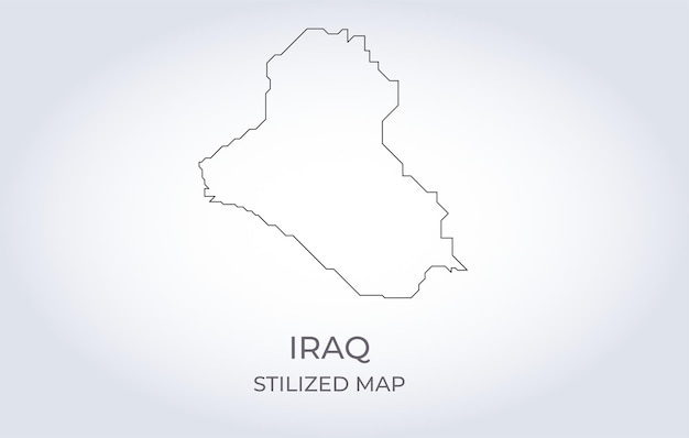 Vector map of iraq in a stylized minimalist style