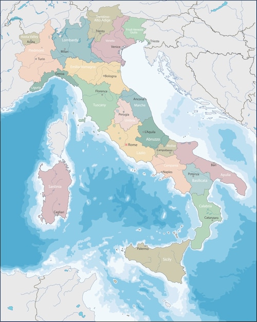 イタリアの地図