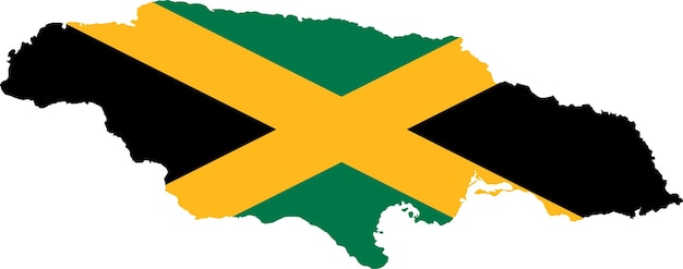 Map Jamaica with flag North America cartography