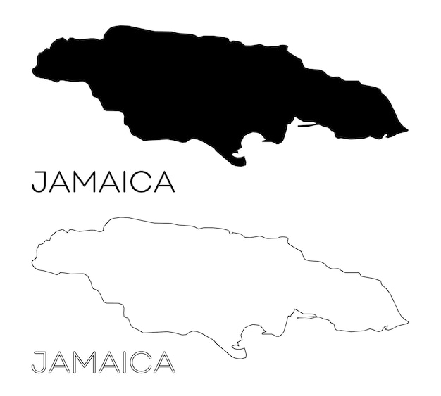 자메이카라는 이름이 적힌 자메이카 지도