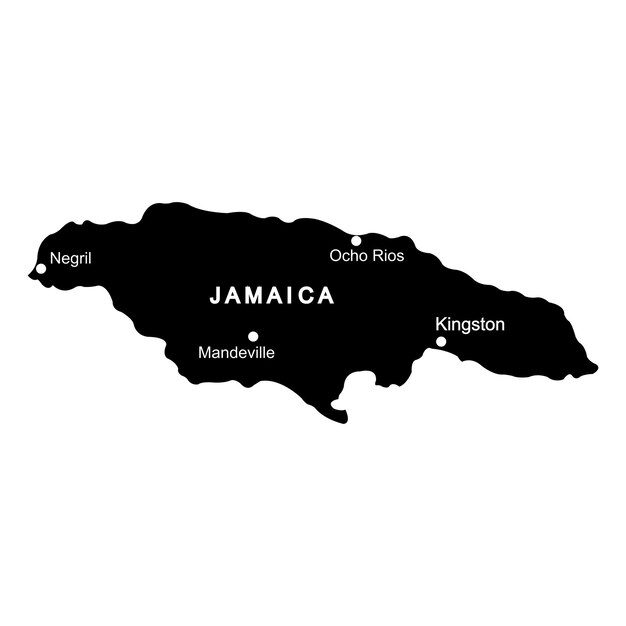 Vector map of jamaica