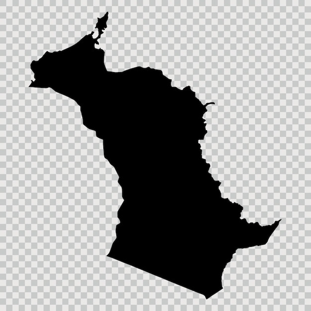 Vector map of kuwait black map on a transparent background alpha channel transparency simulation in png