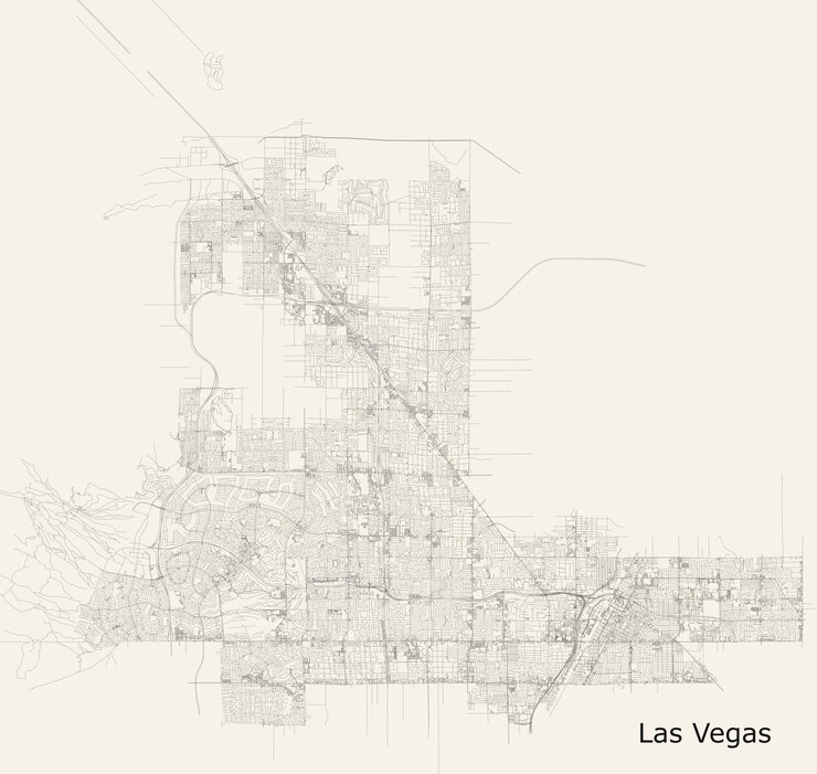 Vector map of las vegas nevada usa