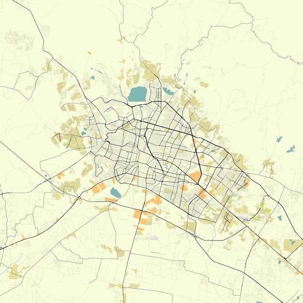 Vettore mappa di len guanajuato messico