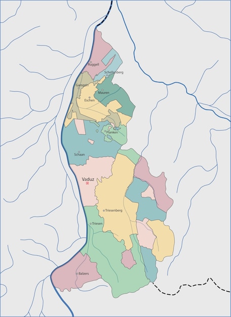 Vettore mappa del liechtenstein