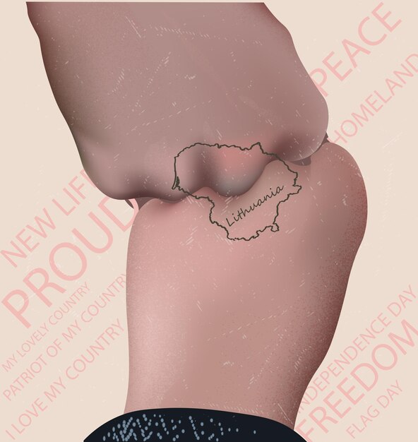 a map of the lithuania drawn on the hands a beautiful and stylish template for real patriots