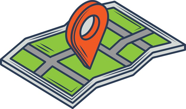 Map Location Distribution Isometric Icon