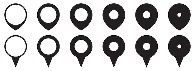 Map location pin icon set vector illustration