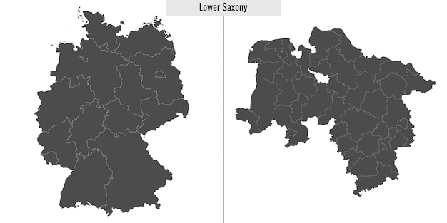 Карта земли Нижняя Саксония Германии