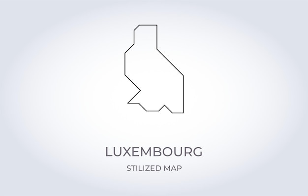 スタイライズされたミニマリストスタイルのルクセンブルクの地図
