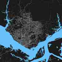 Vector map of manaus state of amazonas brazil