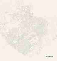 Vector map of manaus state of amazonas brazil