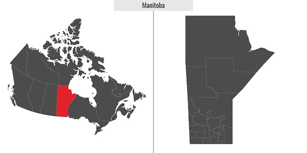 Vector map of manitoba province of canada