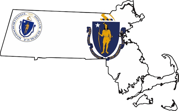 Map of Massachusetts State USA