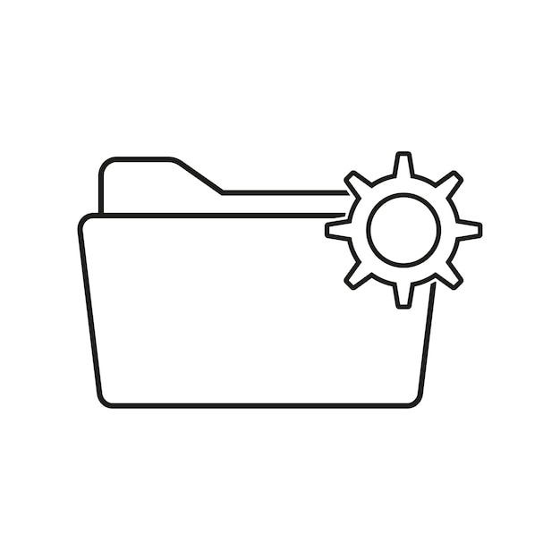 Map met icoon tandwiel Projectmanagement symbool Vector illustratie Eps 10 Stock beeld