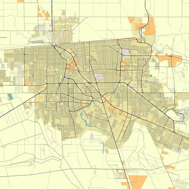 Vector map of mexicali baja california mexico