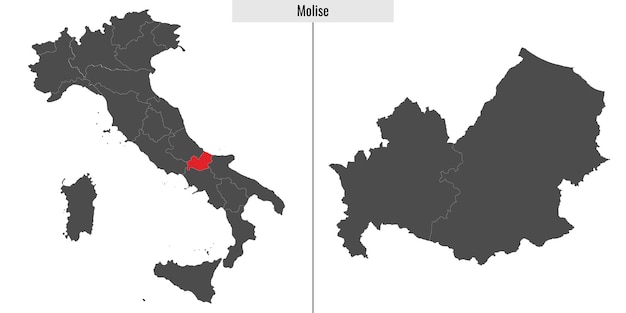 Vettore mappa della provincia del molise d'italia