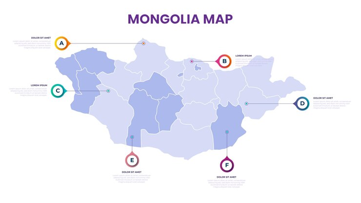 Vector a map of the mongolia mongolia infographic vector illustration with data and country information