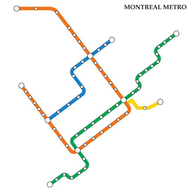 Map of the montreal metro