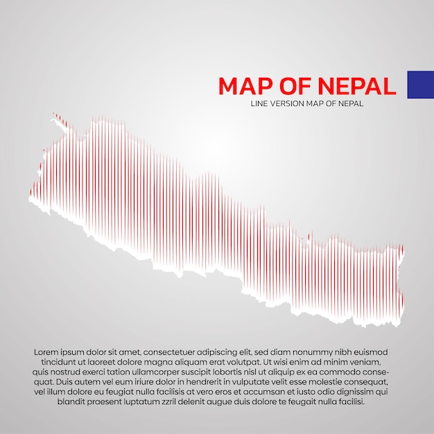 Mappa del nepal versione della linea mappa del nepal