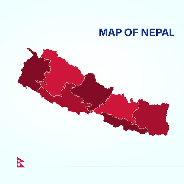 Vettore mappa del vettore del nepal