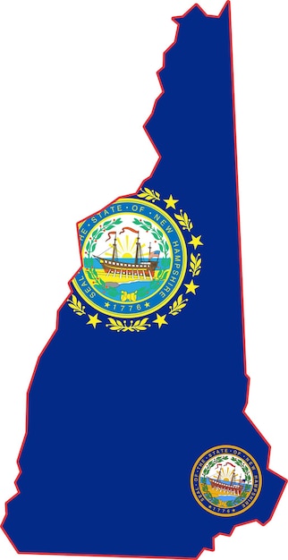 Vector map of new hampshire state usa