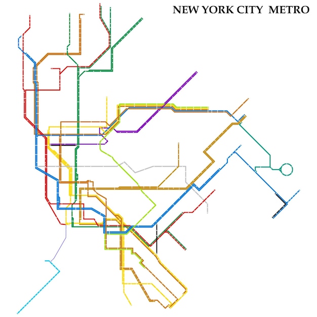 Vettore mappa della metropolitana di new york