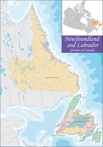 Map of Newfoundland and Labrador