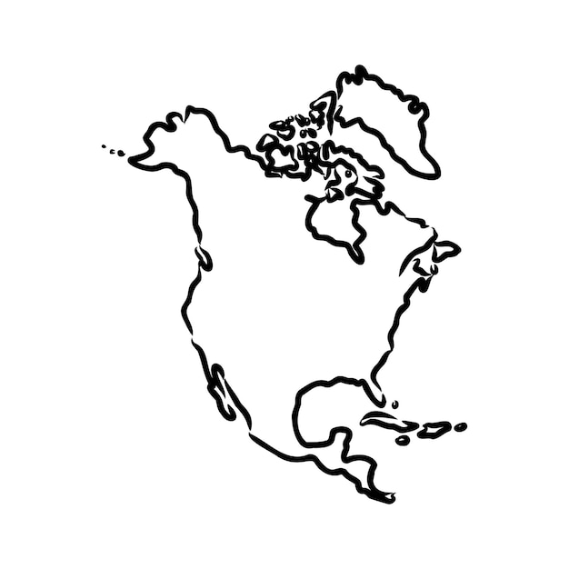 Map of north america map concept north america vector sketch