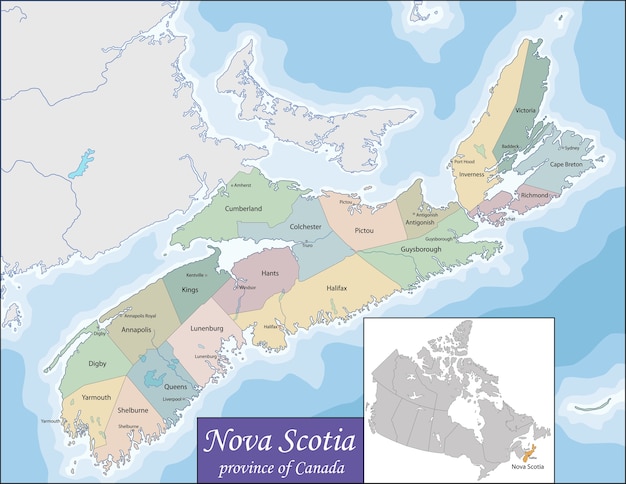 Vector map of nova scotia