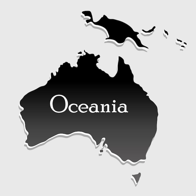 Map oceania silhouette