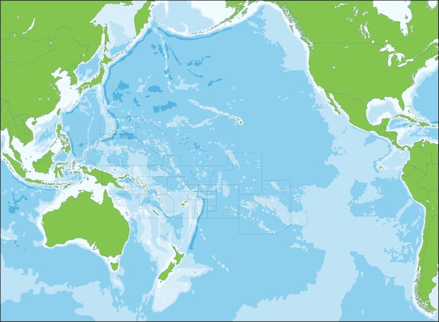 Vector map of oceania