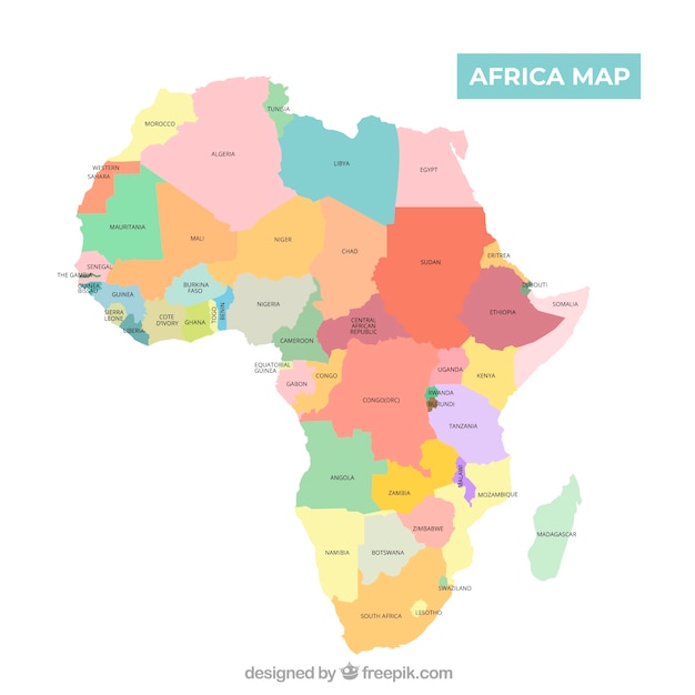 ベクトル 異なる色のアフリカ大陸の地図
