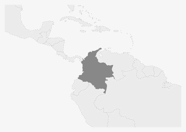 ベクトル 強調表示されたコロンビア マップとアメリカの地図