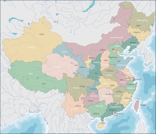 ベクトル 中国の地図