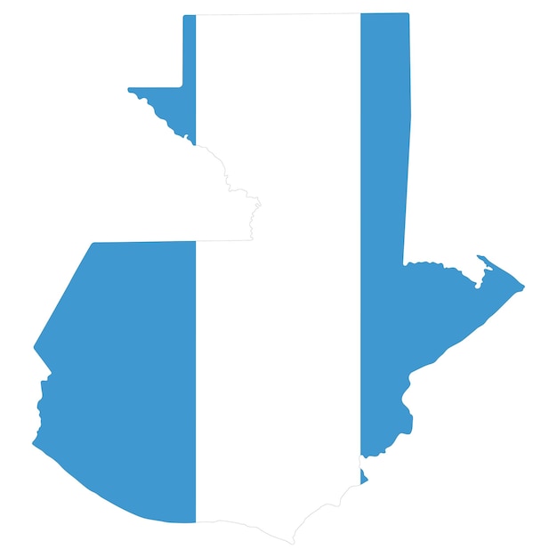 Карта гватемалы с национальным флагом гватемалы