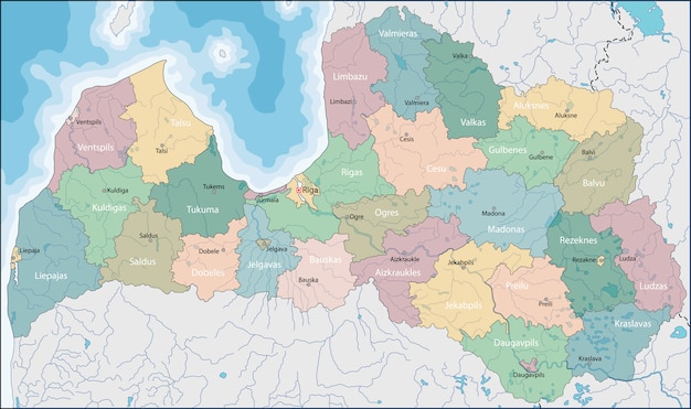 Вектор Карта латвии