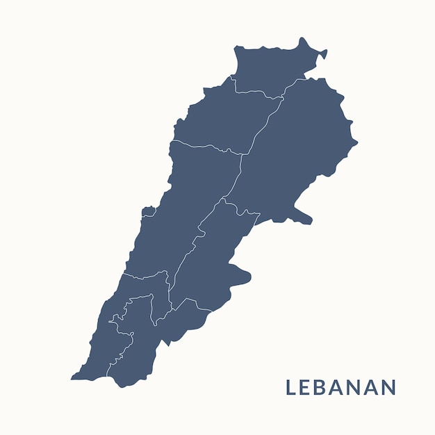 Карта ливана. векторная иллюстрация карты ливана.