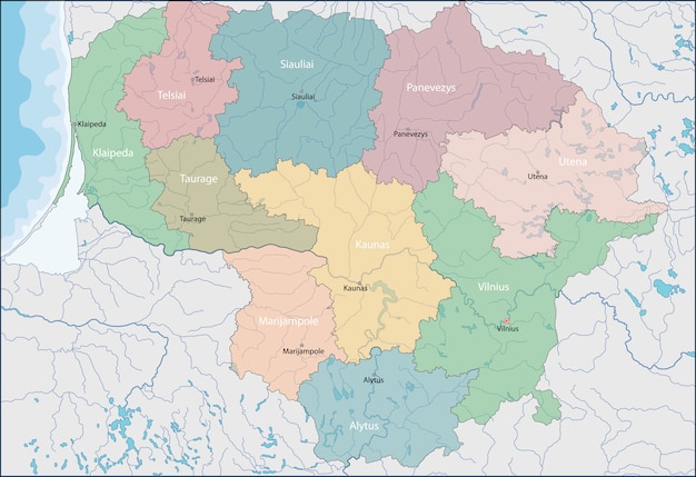 リトアニアの地図