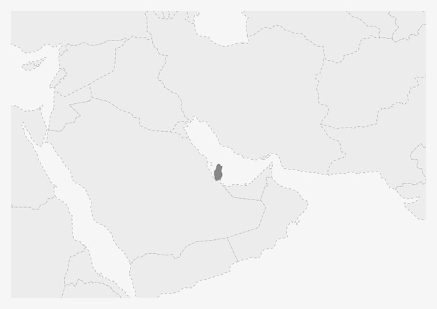 Карта ближнего востока с выделенной картой катара