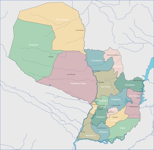 ベクトル パラグアイの地図
