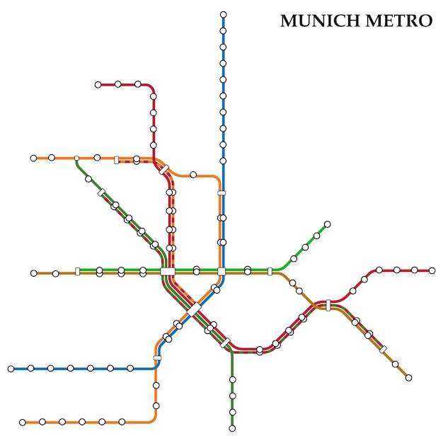 Вектор Карта мюнхенского метро.