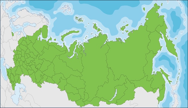 Вектор Карта российской федерации с субъектами федерации